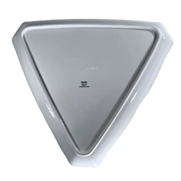 Spode Christmas Tree Triangular Candy Serving Dish Triangle Plate England Green - Picture 3 of 9